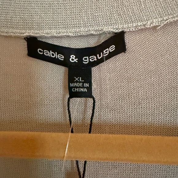 NWT-Cable & Gauge Gray Cardigan Sweater – Open Front – Size XL - Picture 7 of 9